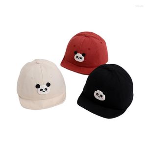 Ball Caps Soft Brim Autumn Dzieci Snapback Hat Baby Girlon Cartoon Panda Hafdery Baseball Cap Bawełniane czapki słoneczne dla dzieci chłopcy