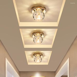 مصابيح السقف كريستال LED الممر المصابيح الذهبية الحديثة شرفة مصابيح مصباح الإضاءة ممر مدخل غرفة المعيشة لأسفل