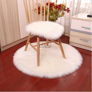 Hot Sale Soft Small Artificial Sheepskin Rug Chair Cover Bedroom Mat Artificial Wool Warm Hairy Carpet Seat Washable 15 Colors HKD230829