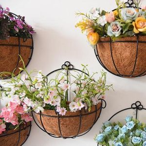 Planters POTS METAL HANGING Flower Pot Nordic Planter Basket Coconut Fiber Flower Pot Vase For Home Garden Balcony Decoration 230829