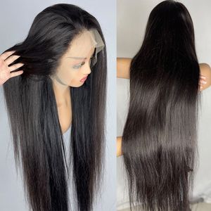 360 Full peruk Human Hair Pre Plucked Brasilian For Women 13x6 13x4 HD Transparent Frontal Straight Spets Front Wigs