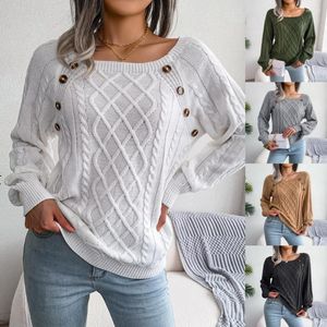 Kadın Sweaters 2023 Sonbahar/Kış Günlük Kare Kare Tava Toka Twist Twited Elmas Külot Kovan Kadınlar İçin Sweater