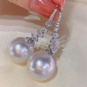 Dangle Earrings 2023 Luxury Silver Color Simulated Pearl For Women Temperament Ear Accessories Wedding Party Trend Jewelry