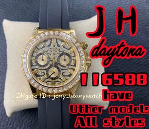 JH 116588 TBR Basel „Tiger Face“ Luxus-Herrenuhr 4130, mechanisches Uhrwerk, 40 mm, komplett aus Gold und Weißgold