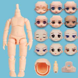 Dockor YMY Doll Normal White Set Doll Body Head Face 10cm Moverble Joint Doll Diy Toy GSC Obitsu Head Bytesbidragande tillbehör 230829