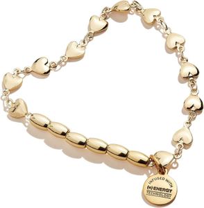 Alex and Ani Stretch Bracelet for Women Love Heart Beads Shiny Finish Fits Wrists Sizes 6 to 8 in