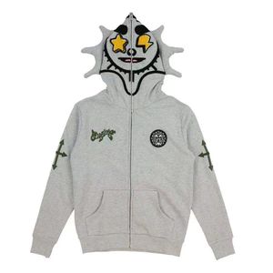 Stjärna 3d tryckta y2k hoodies casual retro mäns zip up rockar män trycker sta jacka tröjor s hoodie lxu1