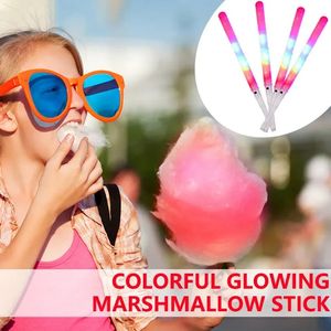 Coni di zucchero filato leggero per uso alimentare non usa e getta Bastoncini di marshmallow luminosi luminosi colorati Festa di Natale con chiave lampeggiante