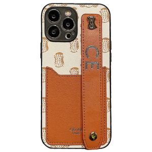 Capa de telefone de designer de moda para iPhone 14 13 12 11 XS Pro Max Plus Luxurys Designers Phonecases Pulseira de Pulso Valor Capa de Couro G2308292PE-3