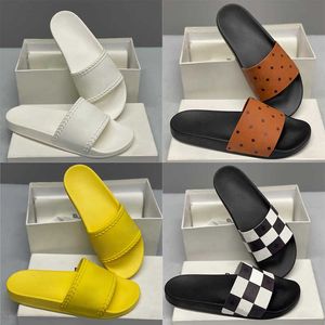 مصمم Visetos Slides Rubber Women Slippers Men Sandals Beach Flat Nasual Home Shoes Slippers Size 37-46 with Box NO465