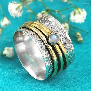 Anéis de cluster vintage inlay branco pedra dedo jóias para mulheres criativo simples luxo temperamento anel acessório festa presente atacado