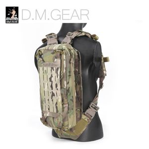 Cykelväskor DMGEAR 421X Taktisk ryggsäck bröstväska sport militärutrustning för män molle jakt axel sling tillbehör rem cross bod 230828