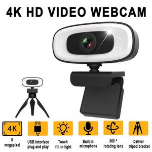 Mini 4K Webcam USB Computer 2K Webcam For PC Laptops Live Streaming Full HD 1080P Web Camera For Work With Microphone Tripod HKD230825 HKD230825 HKD230828 HKD230828