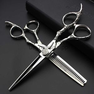 Scissors Shears 556775 Inch Professional Barber Scissors Japan 440c Salon shears Barber Shop Cutting Shears Set Razor Hairdressing Scissors x0829