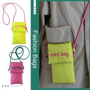 Sacos de noite Mulheres Puffy Crossbody Bag Hasp Bonito Celular Choque de Cores Destacável e Alça Ajustável para Viagem Outing Uso Diário