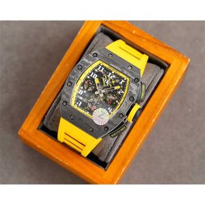 Mechanical RM11-03 Complex function chronograph wrist watch for men SJNW luxury high quality carbon fiber case waterproof Sapphire glass 2U