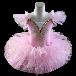 Dancewear Professional Ballet Tutu Girls Blue Pink Platter Pancake Tutu Ballerina Party Dress Adult Women Barn Ballet Dance Costume 230829