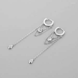 Dangle Küpeler Gümüş Renkli Kulak Manşet Uzun Püskül Su Damlası Kadınlar İçin Düğün Partisi Takı Oorbellen Pentientes EH1330
