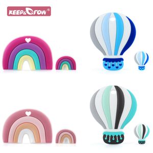 Teethers Toys Silicone Teether Beas Air Balloon Rainbow Cartoon Mini Pacifier Accessories BPA Free Food Grade Silicone Baby Teether Bead 230828