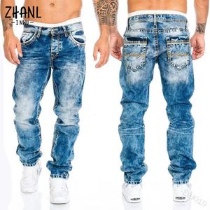 Mens Jeans Homem Reto Vintage Wash Denim Calças Primavera Verão Namorado Baggy Homens Streetwear Cacual Designer Cowboy Calças 230829