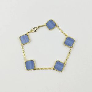 Designer Classic 4/Four Leaf Van Clover Clover Bracelets For Women Bolek Link Łańcuch 18K Gold Agat Shell Pearl Girl Wedding Biżuter