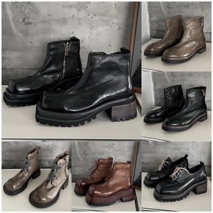 Retro Martin Boots Designer Calfskin czarna platforma rowerowe Buty bojowe Kobiety Zimowe zamsz luksusowe koronkowe motocyklowe botki kostki