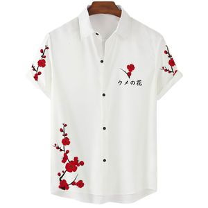 Herrklänningskjortor 2023 blommor skjorta hawaiian män kläder förlorar andas sommar man gata casual short hylsa toppar 5xl 230828