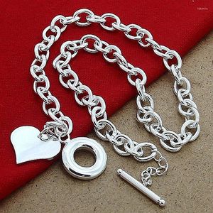 Chains SAIYE 2023 Fashion Chain Link Necklace Silver 925 Jewelry Heart Pendant Necklaces Trendy For Women