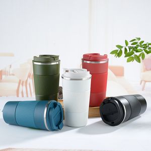 Water Bottles Insulated Bottle Mug Stainless Steel Double Wall Coffee Cup LeakProof NonSlip Car Vacuum Travel Thermos 380510ML 230829