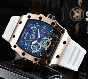 Fashion watch rubber quartz skeleton reloj hombre red white black trendy sports hiphop luxury watche classical star screw waterproof day dress dh011 C23