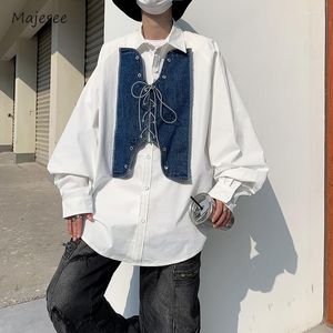 Herrjackor för män avslappnad skarvad streetwear stilig vår baggy daglig all-match japansk stil ungdomliga tonåringar mode fasta