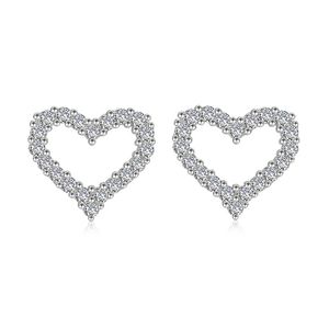 Korean Fashion Love Heart Stud Earrings for Women Luxury Diamond Sweet Designer Earings Earring Ear Rings Jewelry Wholesale