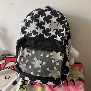 Borse da scuola 2023 Zaino con giunzione a stella Y2k Zaino per studenti All Match Borsa da viaggio per laptop da donna ad alta capacità di moda coreana Mochila 230829