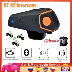 BT-S2インターコムオートバイインターホンBT 3.0 FM MP3防水ヘルメットインターコムインターコムカドルヘッドセットQ230830