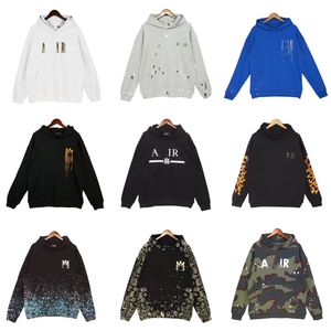 Mens Designer Amari Sweater Hoodies Letras de Luxo Manga Longa Pulôver Hoodie Solto Streetwear Cottons Moletons High Street Hoody Tracksuit Roupas