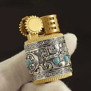 New Kerosene Lighter Collectibles, Chubby Armor Portable Retro Windproof Cigar Cigarette Accessories, Men's Gift ITN3