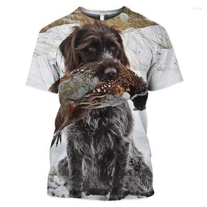Koszule męskie Sprzedawanie letnich mężczyzn Dz dzika 3D drukowana koszulka Jungle Animal Wild Duck Hunting Cane Kamuflage Modna moda duży rozmiar krótkiego rękawa