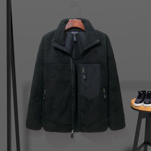 Мужская дизайнерская куртка с капюшоном, флисовая классическая ретро-молния, толстый теплый пух, модели из ягненка, кашемир, воротник-стойка, пара, зимнее свободное повседневное пальто h4