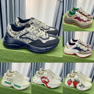 Rhyton Sneakers Designer shoes Multicolor Sneakers Beige Men Woman Trainers Vintage Chaussures Ladies casual leather Shoes Sneaker