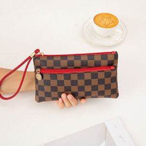 Top Trendy Long Plaid Handbag Mobile Phone Bag Coin Purse for Women Wrist Bags Wholesale