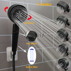 Bathroom Shower Heads 5 Modes Adjustable Bathroom Shower Head Water Saving Sprayer High Pressure 360 Rotation Handheld Eco Shower Bathroom Accessories x0830