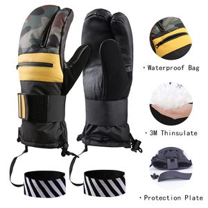 Ski Gloves Inside Five Finger Design Winter Waterproof Snowboard for Outdoor Snowmobile Snow Skiing Sports 230830