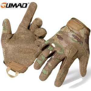 Fem fingrar handskar män kamouflage taktisk full fingerhandskar airsoft armé militär sport ridjakt vandring cykel cykling paintball mantens 230830