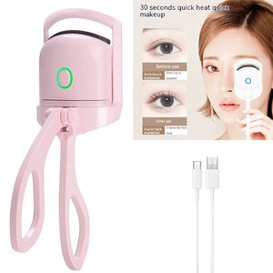 Eyelash Curler Portable Electric uppvärmd Comb Eye Lash Perm Långvariga ögonfransar Curls Thermal Makeup Tools 230829