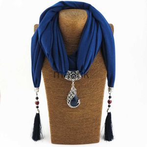 Halsdukar runmeifa 2019 solid smycken uttalande halsband hänge halsduk halsdukar kvinnor foulard femme tillbehör muslimska hijab butiker hkd230830
