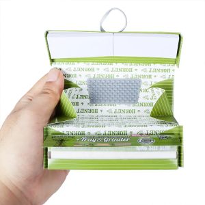 Smoke Shop King-Size-Rollpapier Bio-Pre-Rolls mit Filterspitzen, Grinder, Rolltablett für Joints, 16 Packungen pro Box, Bong