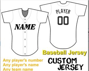 Jerseys Jersey profissional, bordada, número personalizado e nome todas as cores, camisa de beisebol feminina jovem