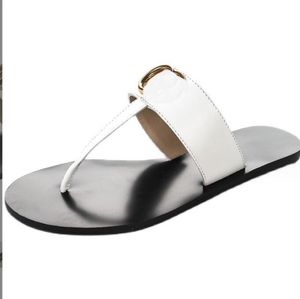 Hausschuhe Frauen echtes Lederflip Flop Sandalen Klassiker klassisches Mode flache anti-skid schwarzbraune Matte Slipper Strandschuhe mit Staubbeutel 35-42