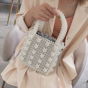 Midjepåse Sweet Pearl Handmased Bag Beaded Evening Clutch Wallet Korean Style Vintage Magic Handbags 230829