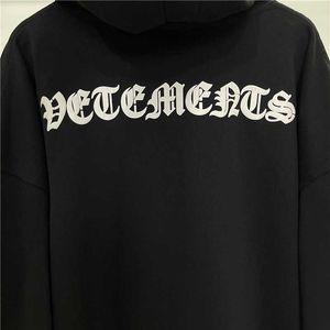 Men's Hoodies Sweatshirts High Quality Vetements Fashion Men Hoodie 1 1 Hooded Embroidered Vetements Gothic Sweatshirts Women Streetwear Pullovers 113